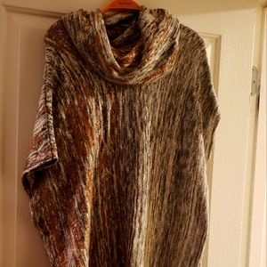 Cowlneck pancho sweater